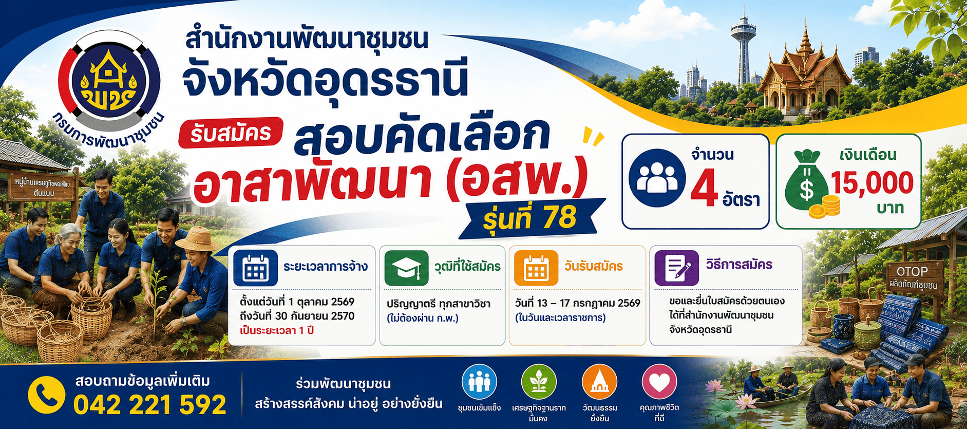 รับสมัครสอบ อสพ.2569 จำนวน 4 อัตรา